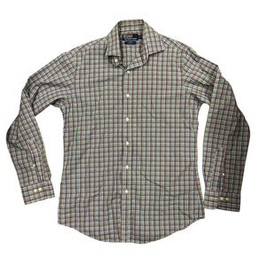 Ralph Lauren Regent‎ Custom Fit Mens 15 Navy Pink Green Plaid Button Do…